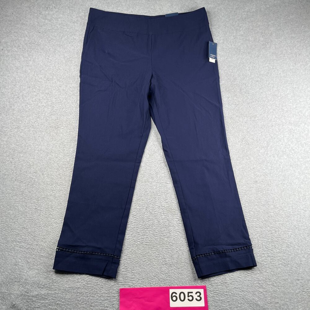 Crown & Ivy Pants Womens Size 16 Navy Blue Casual NEW NWT *SEE